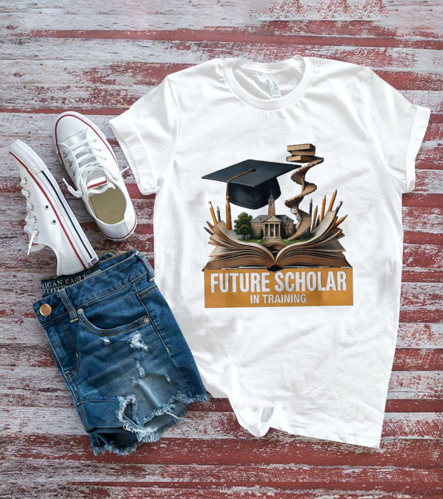 Future Scholar In Training Graduation Cap Books Spiral Notebook T-Shirt