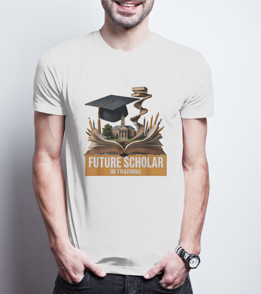Future Scholar In Training Graduation Cap Books Spiral Notebook T-Shirt