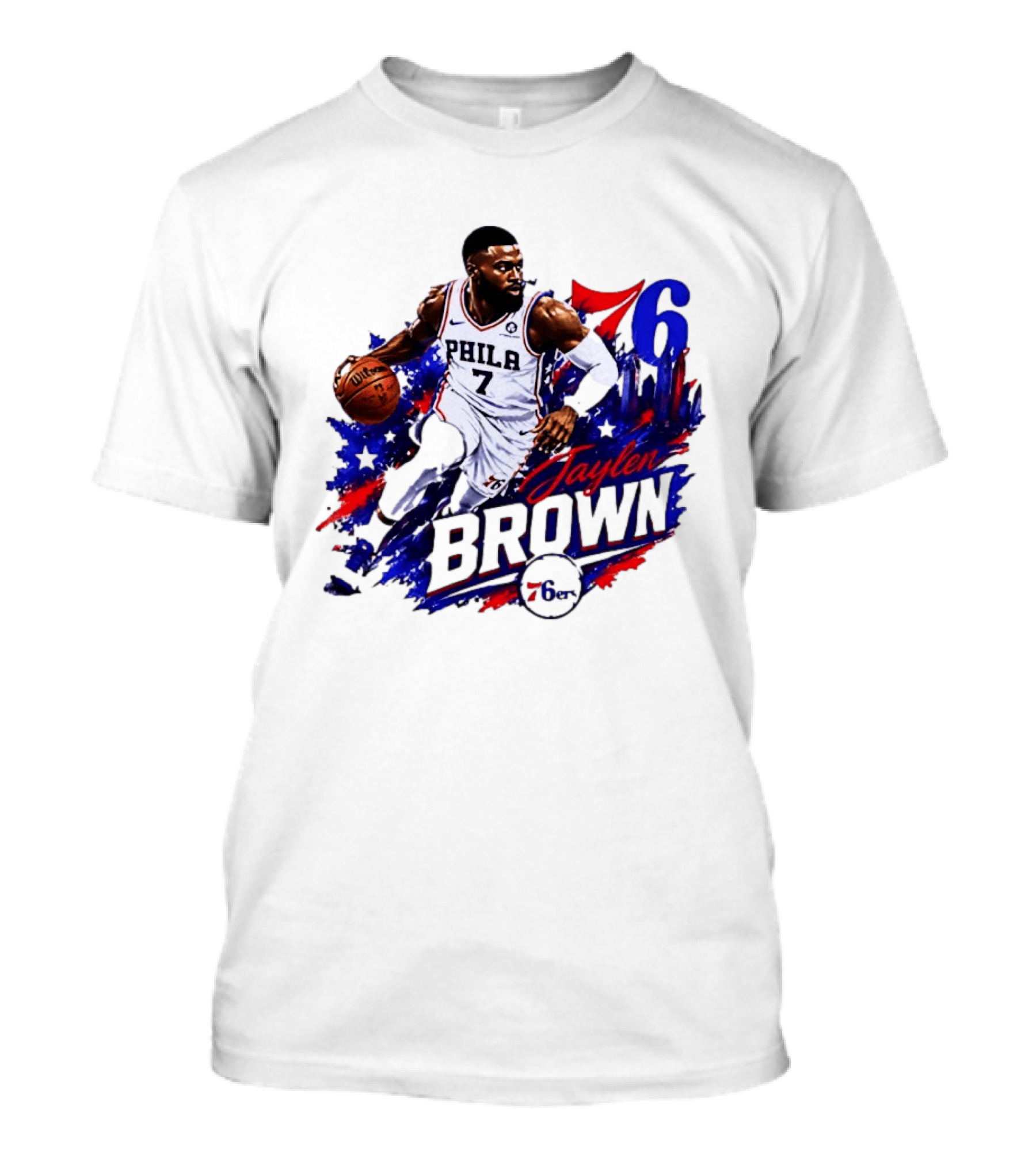 Philadelphia 76ers Jaylen Brown 76 Number 7 Phila Basketball T-Shirt