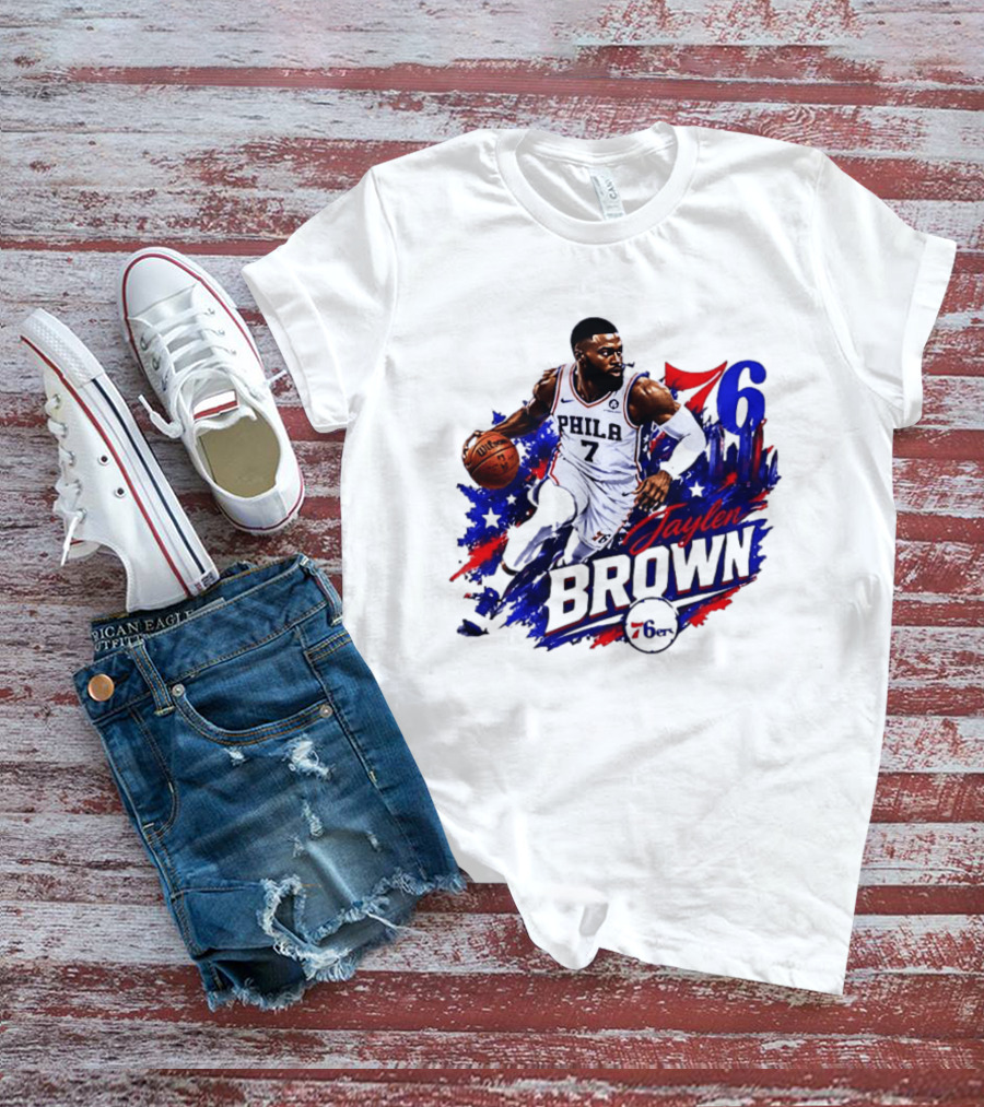 Philadelphia 76ers Jaylen Brown 76 Number 7 Phila Basketball T-Shirt