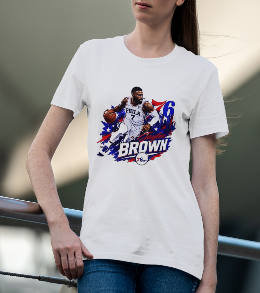 Philadelphia 76ers Jaylen Brown 76 Number 7 Phila Basketball T-Shirt