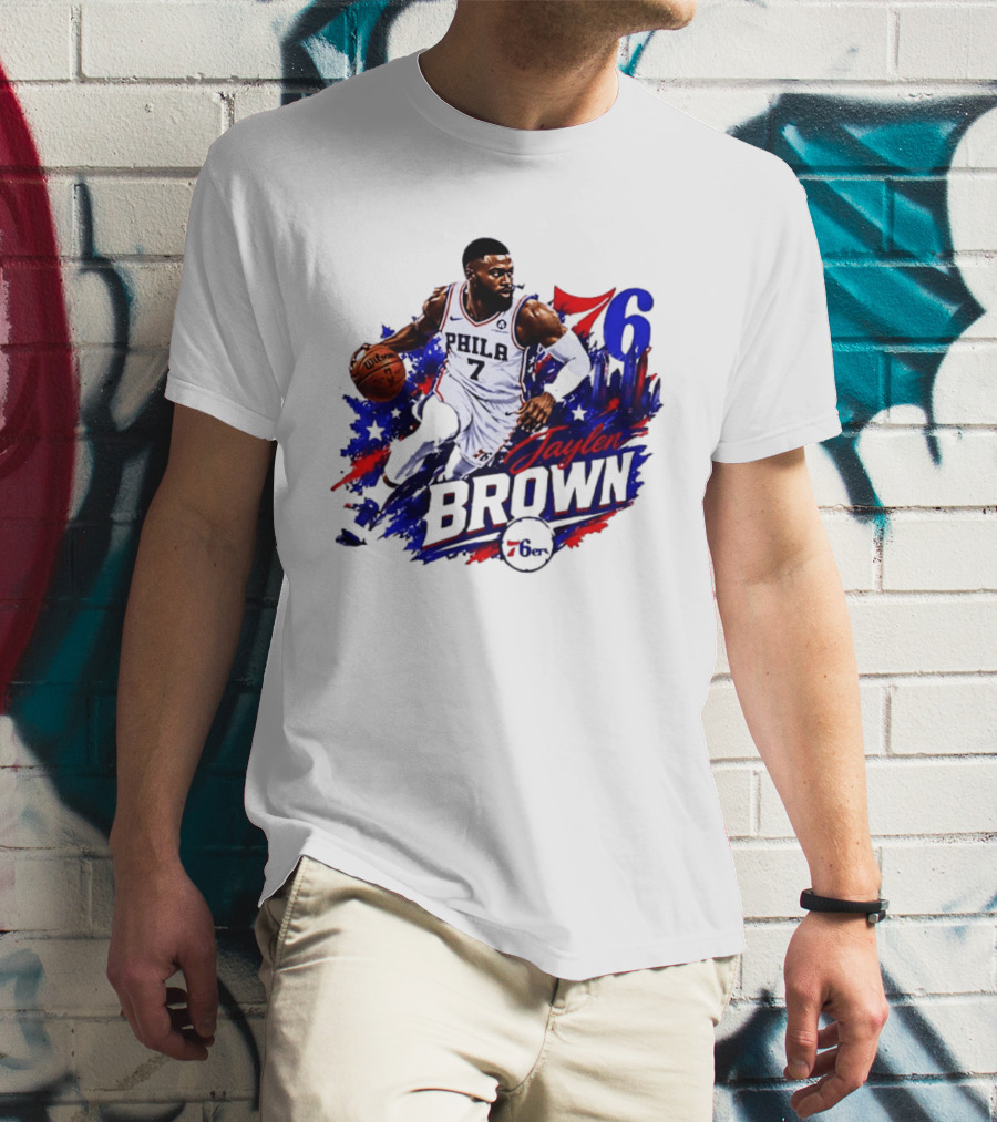 Philadelphia 76ers Jaylen Brown 76 Number 7 Phila Basketball T-Shirt