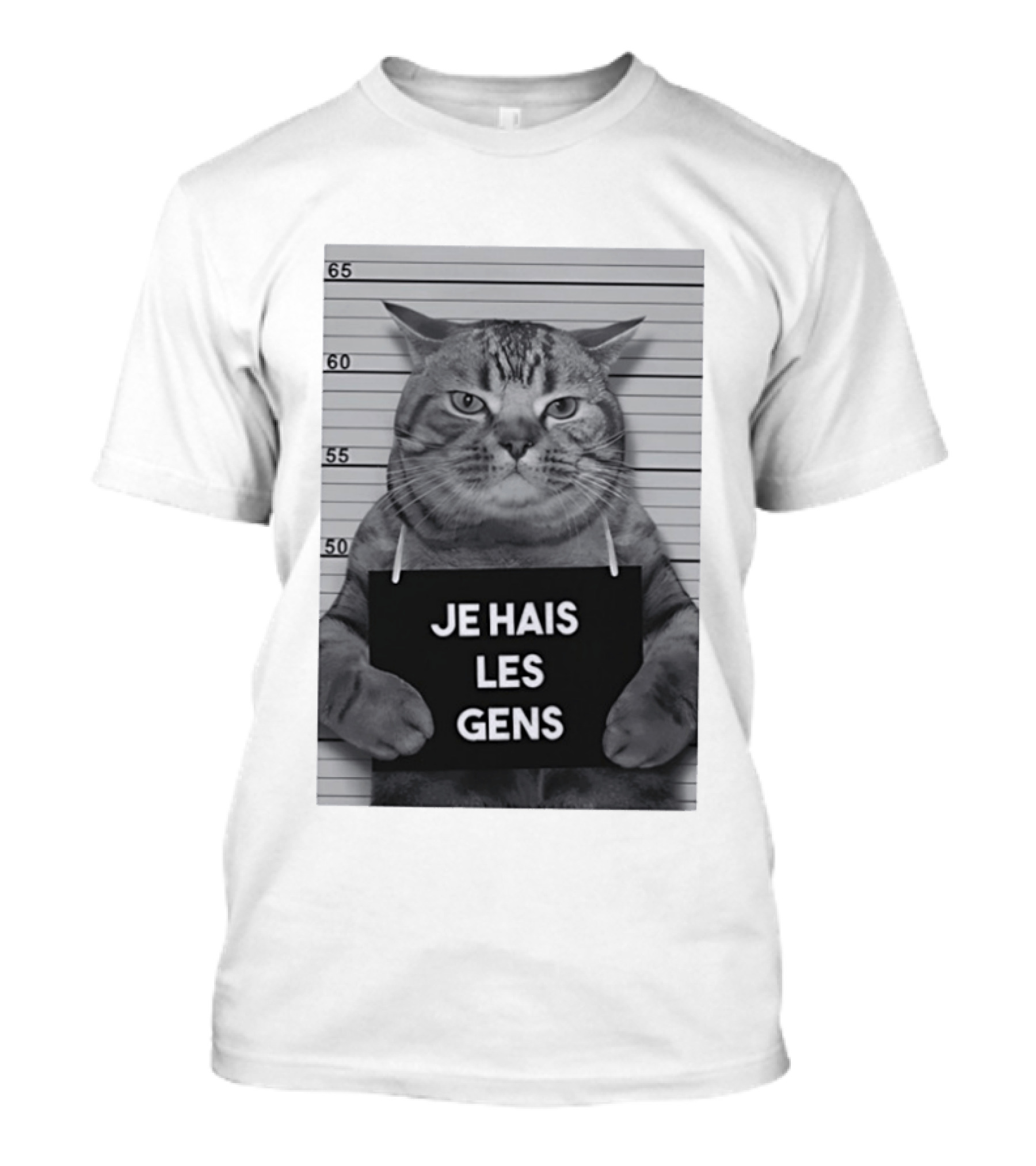 Je Hais Les Gens Shot Cat French T-Shirt