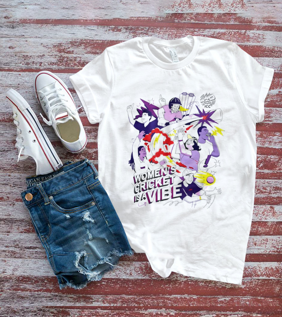 Women's Cricket Is A Vibe ICC T20 Excitement Explosion T-Shirt