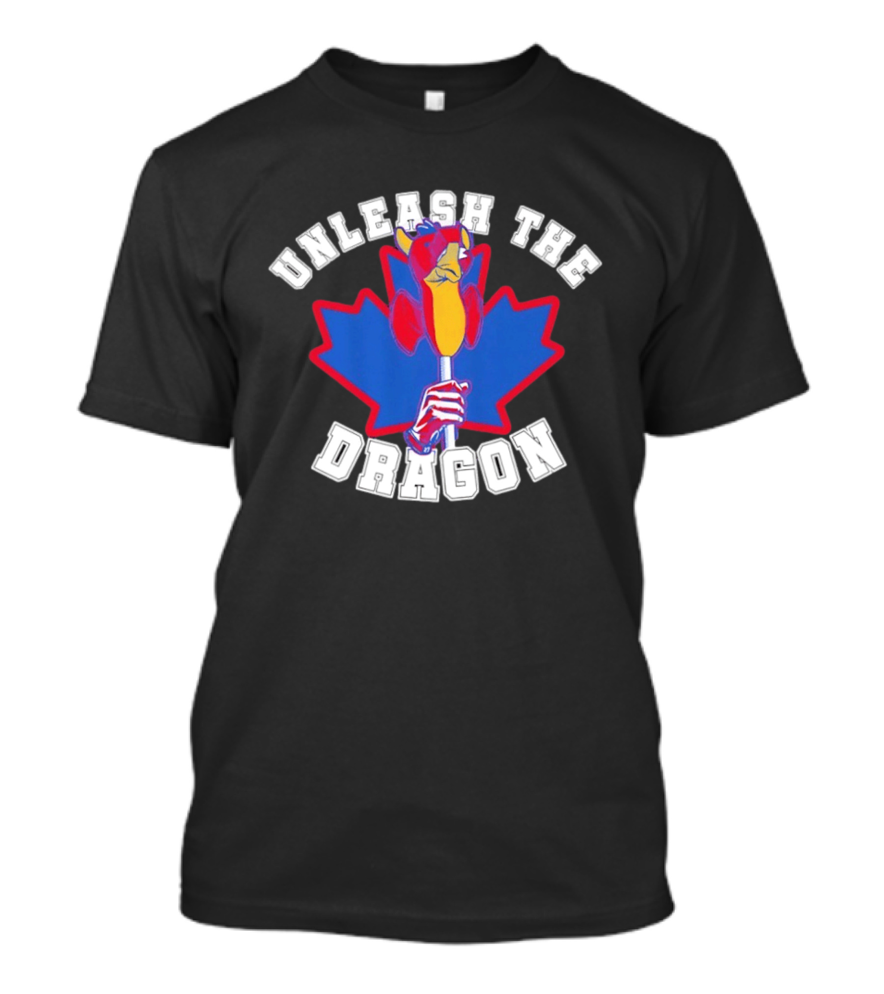 Unleash The Dragon Toronto Blue Jays Home Run Dragon Maple Leaf T-Shirt