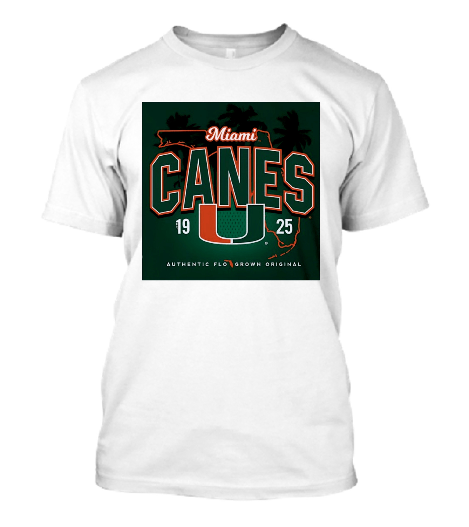 Miami Hurricanes Canes U Authentic Flo Grown 1925 Palm Trees T-Shirt