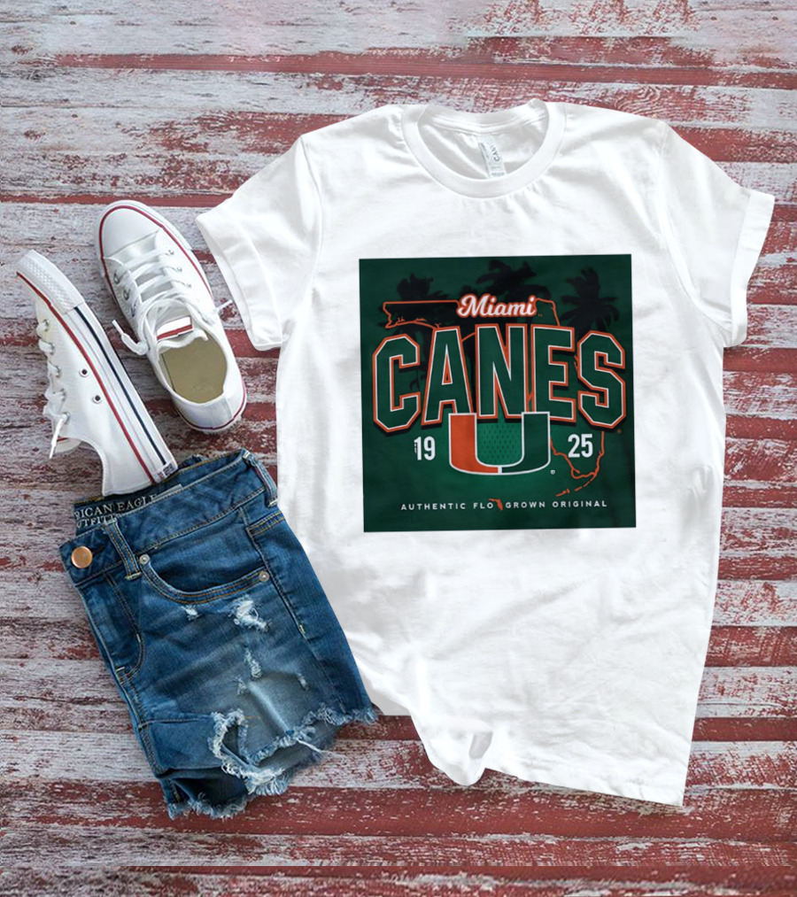 Miami Hurricanes Canes U Authentic Flo Grown 1925 Palm Trees T-Shirt