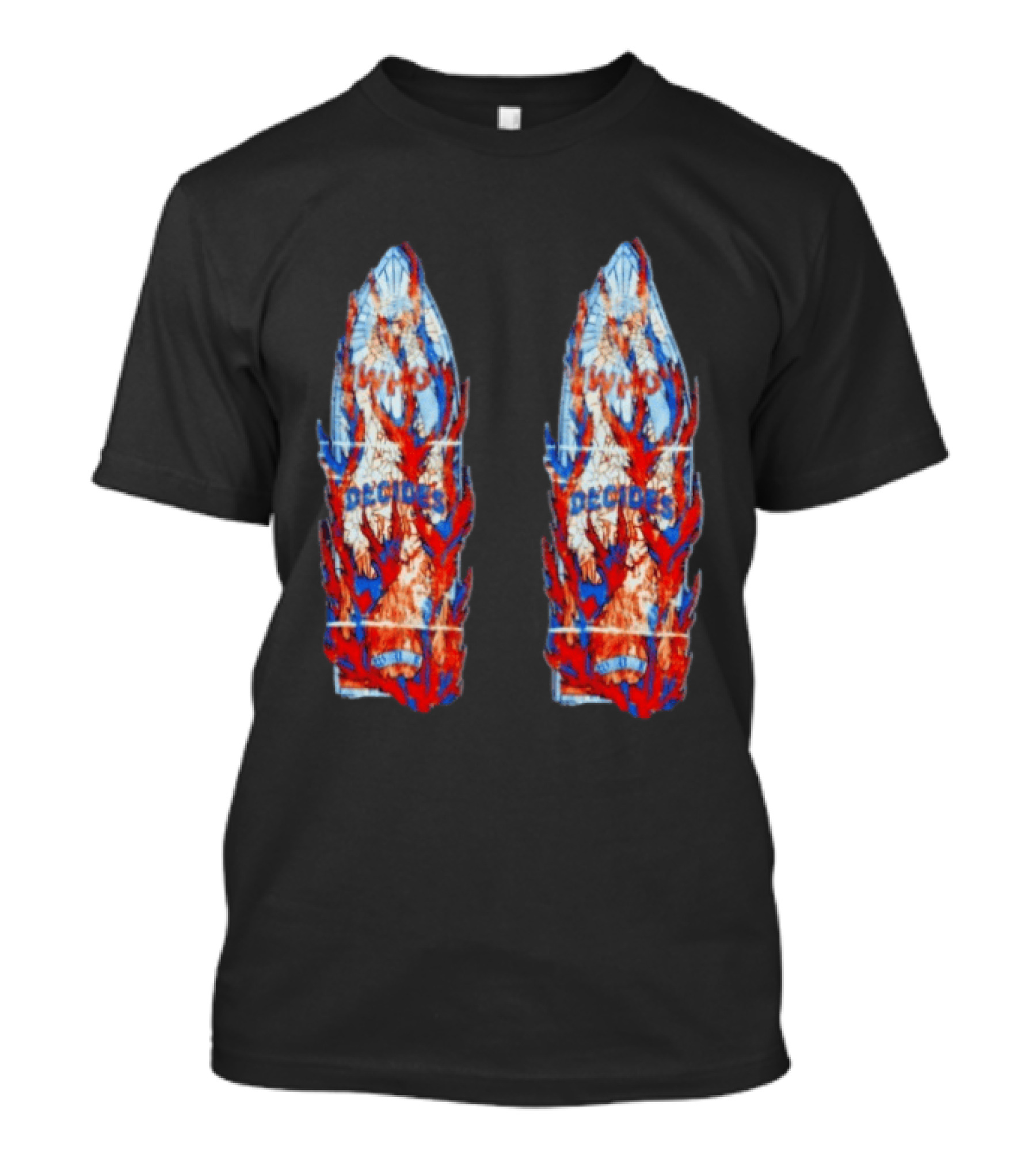 Who Decides War Stained Glass Angels In Flames Streetwear T-Shirt
