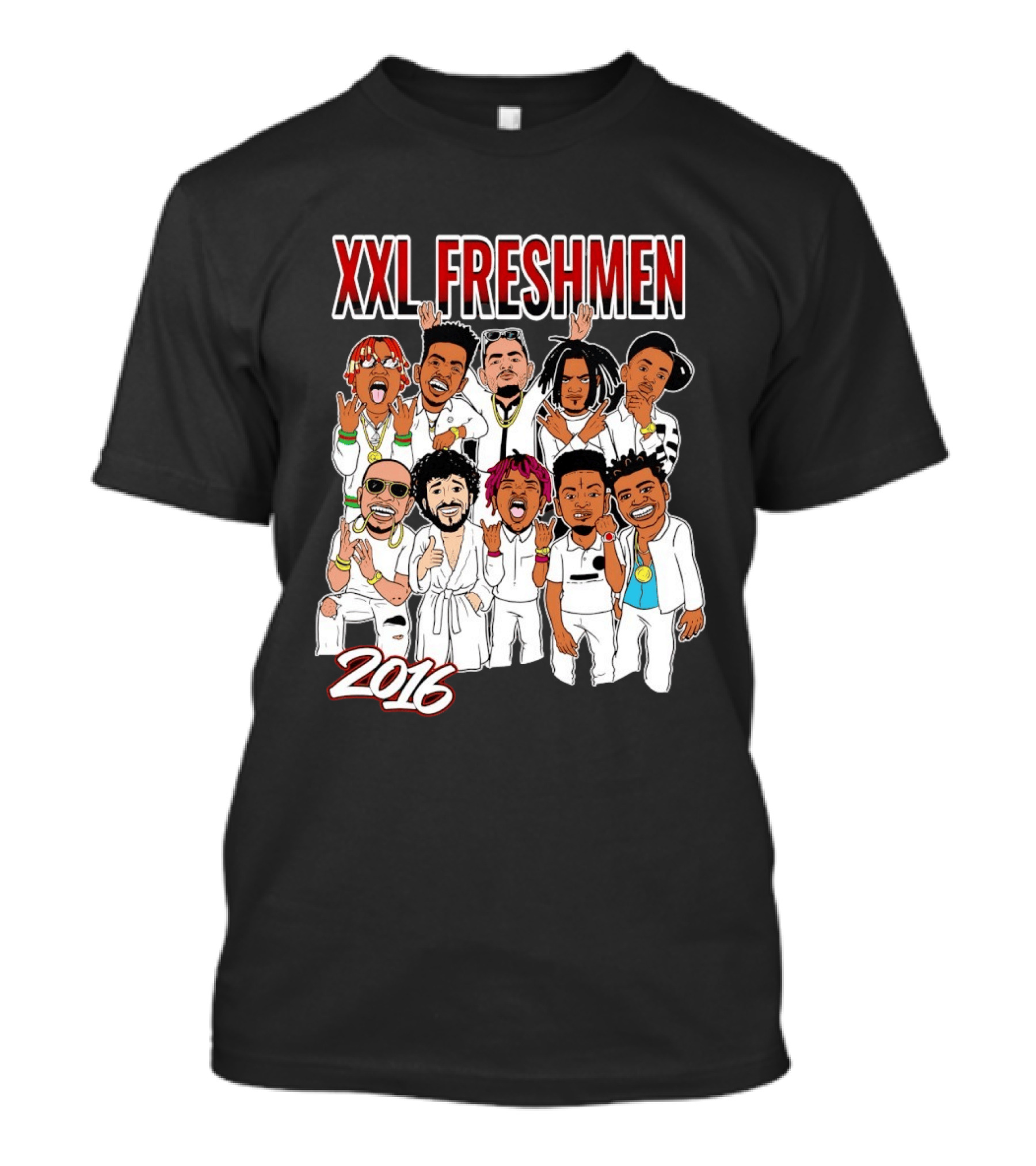 XXL Freshmen 2016 Rappers Cartoon Characters T-Shirt