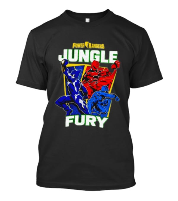 Power Rangers Jungle Fury Red And Blue Rangers Action Poses T-Shirt