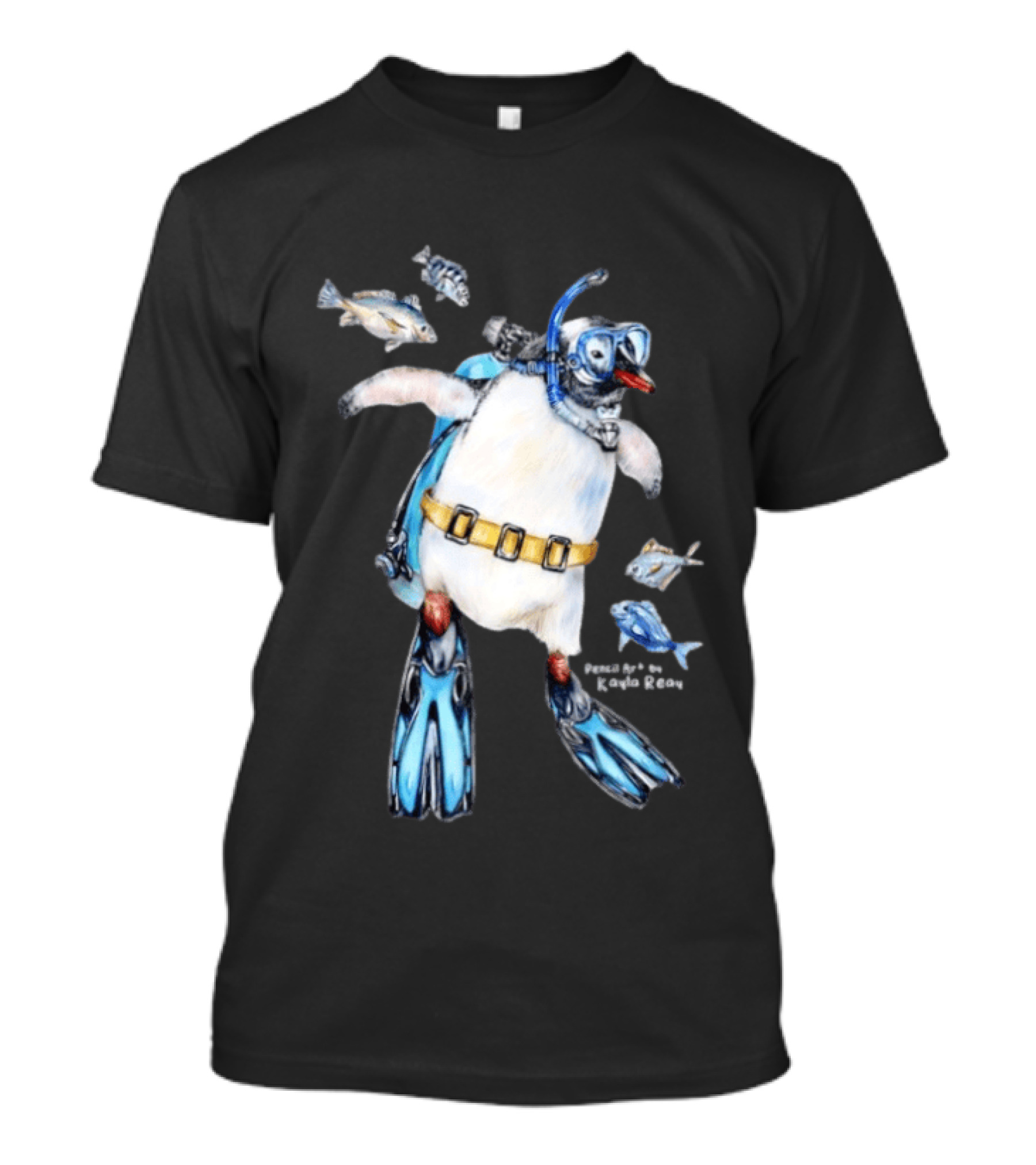 Sullivan The Scuba Diver Penguin By Kayla Reay T-Shirt