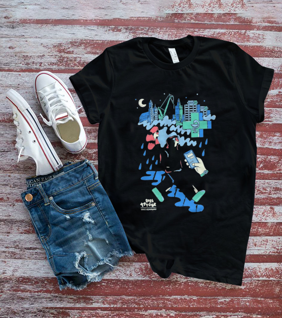 Taco Hemingway 2026 Tour Cityscape With Cross And Moon T-Shirt