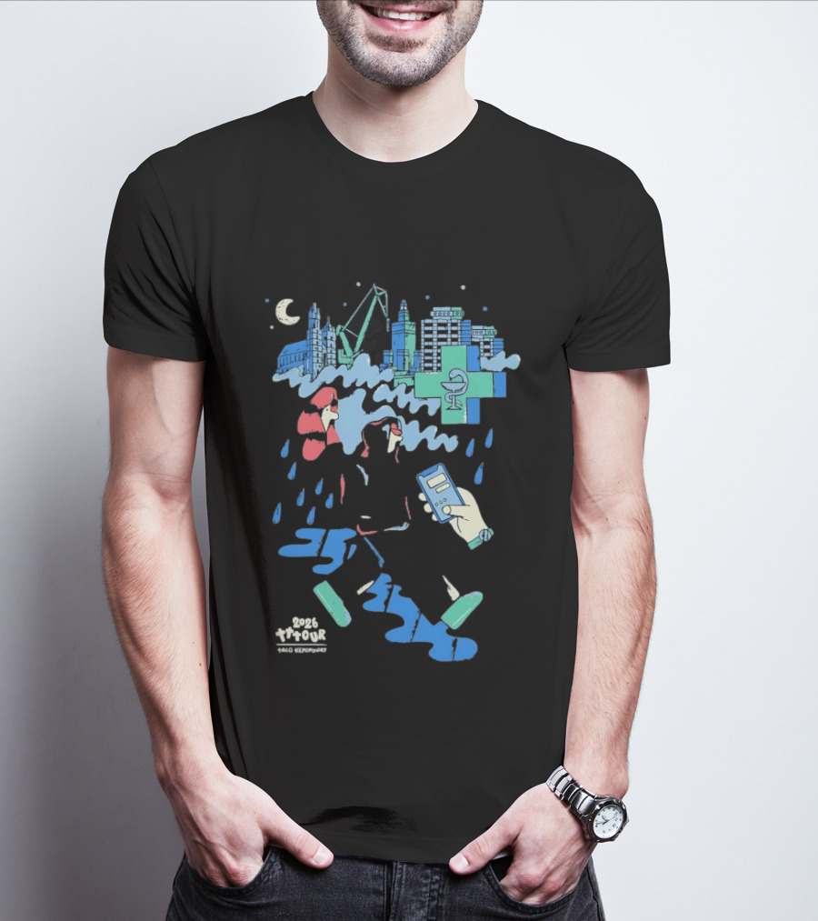 Taco Hemingway 2026 Tour Cityscape With Cross And Moon T-Shirt