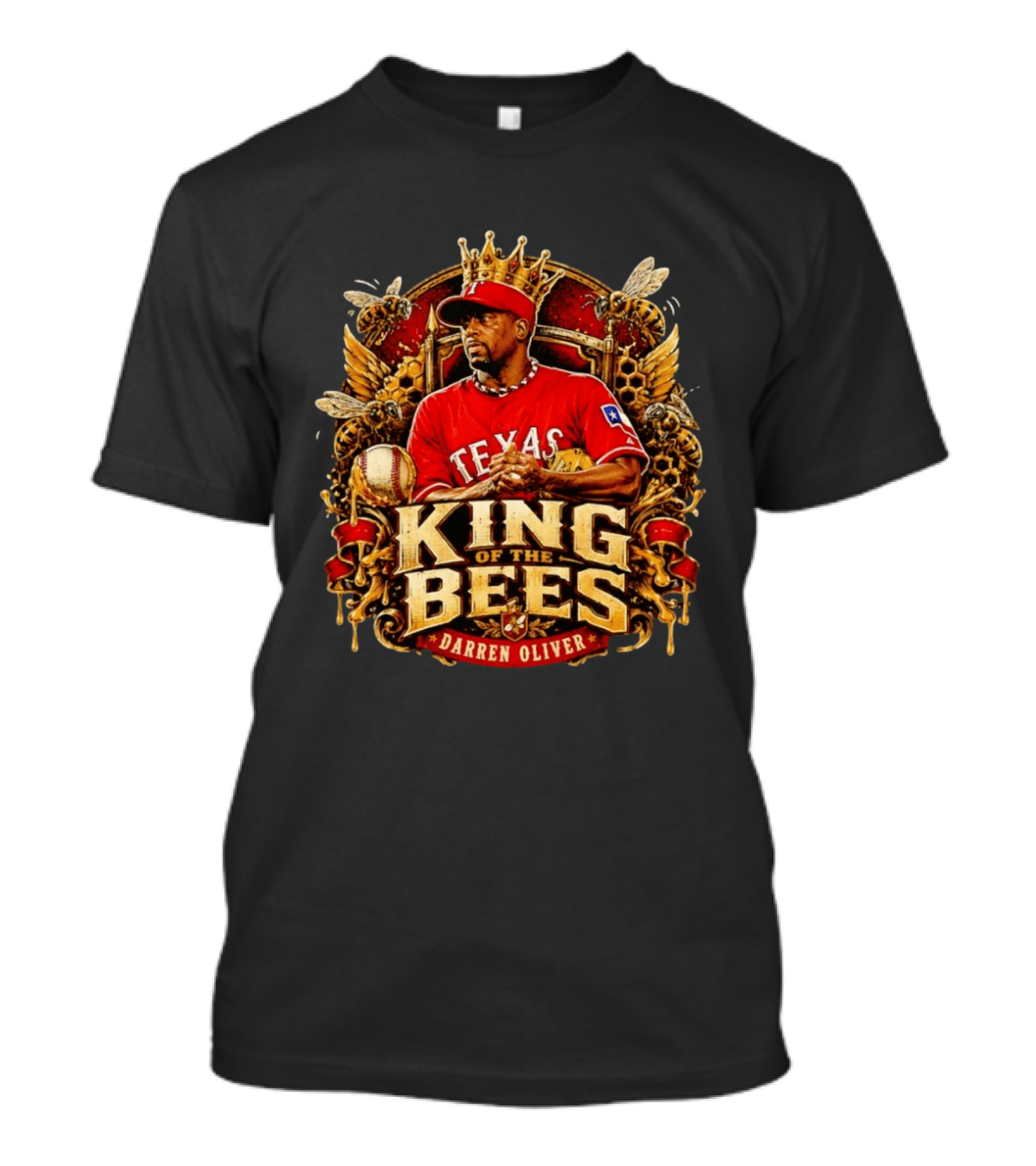Texas Rangers Darren Oliver King Of The Bees Baseball Legends T-Shirt