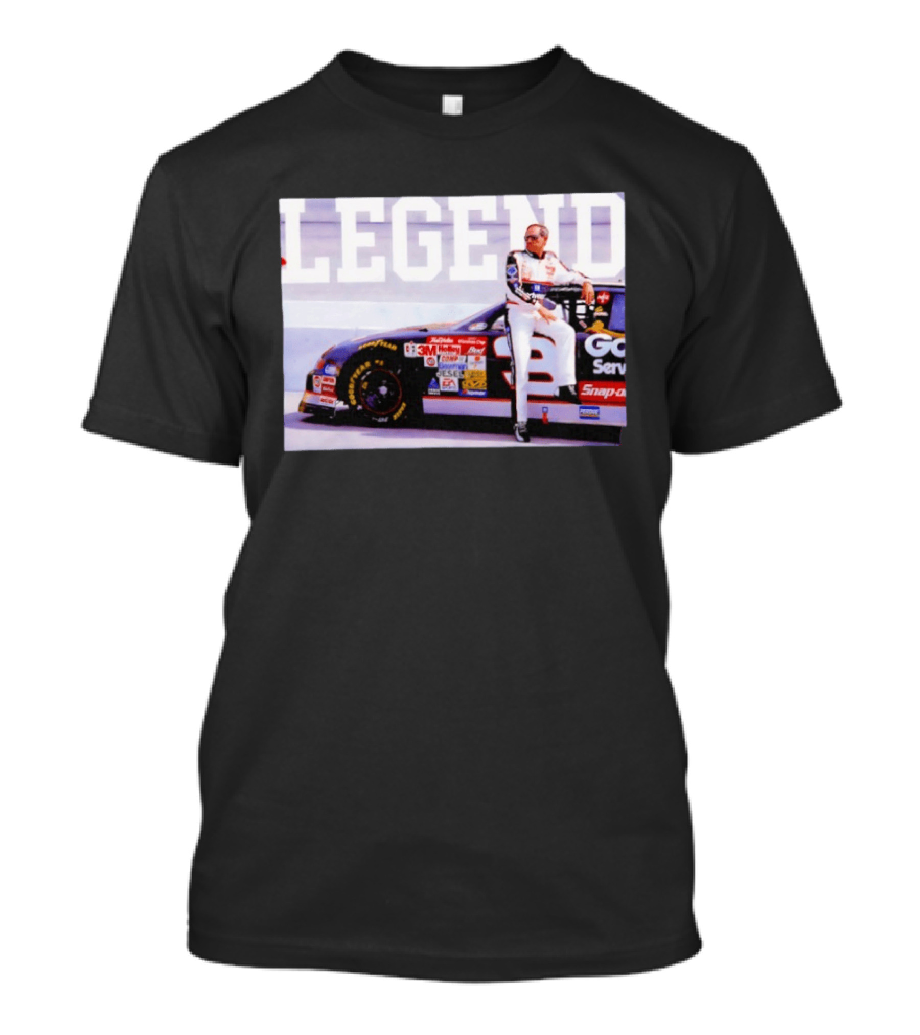 Dale Earnhardt Legend Goodwrench Service Plus Car Racing Image T-Shirt
