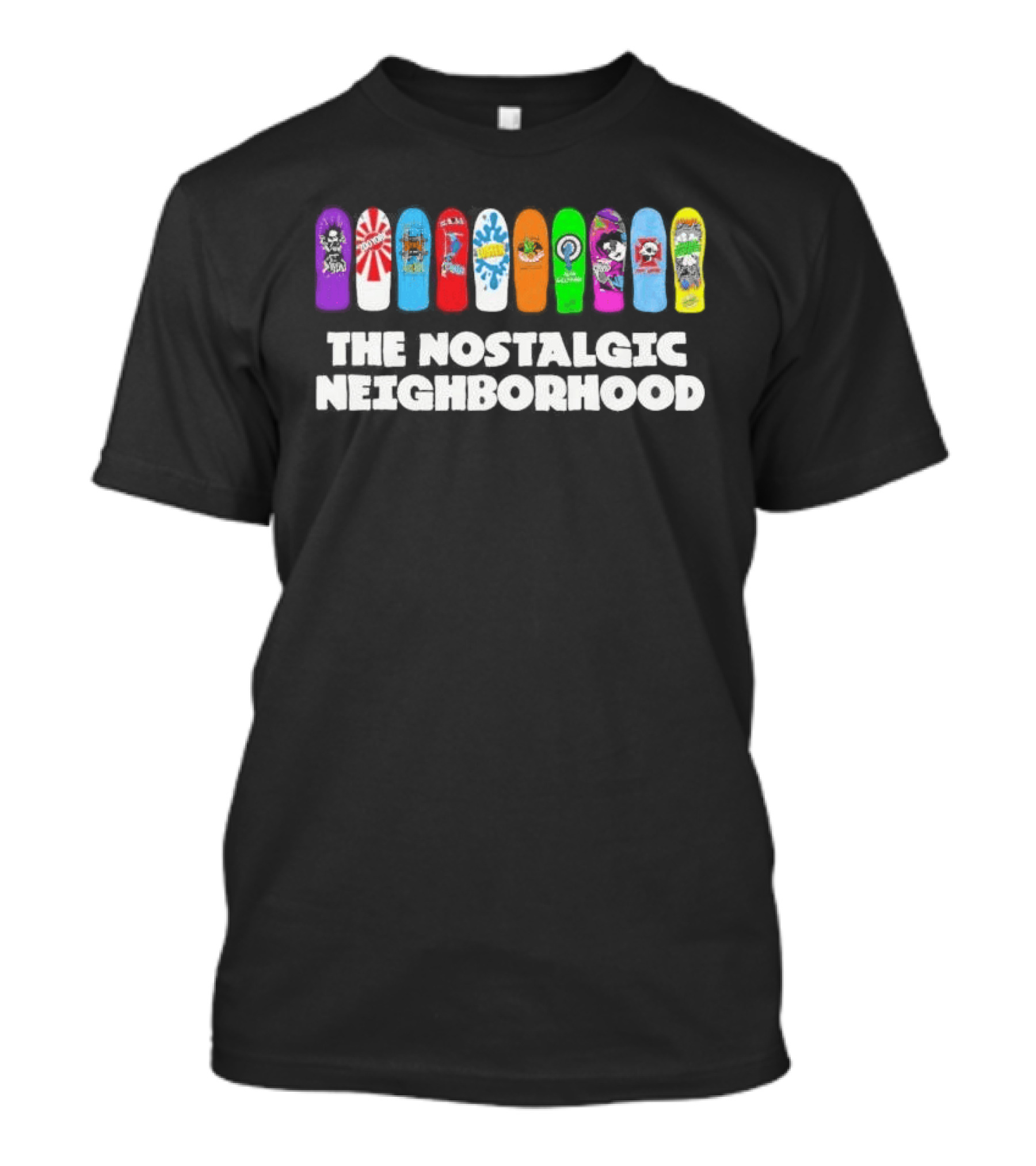 The Nostalgic Neighborhood Collection Skateboard Decks 90s T-Shirt