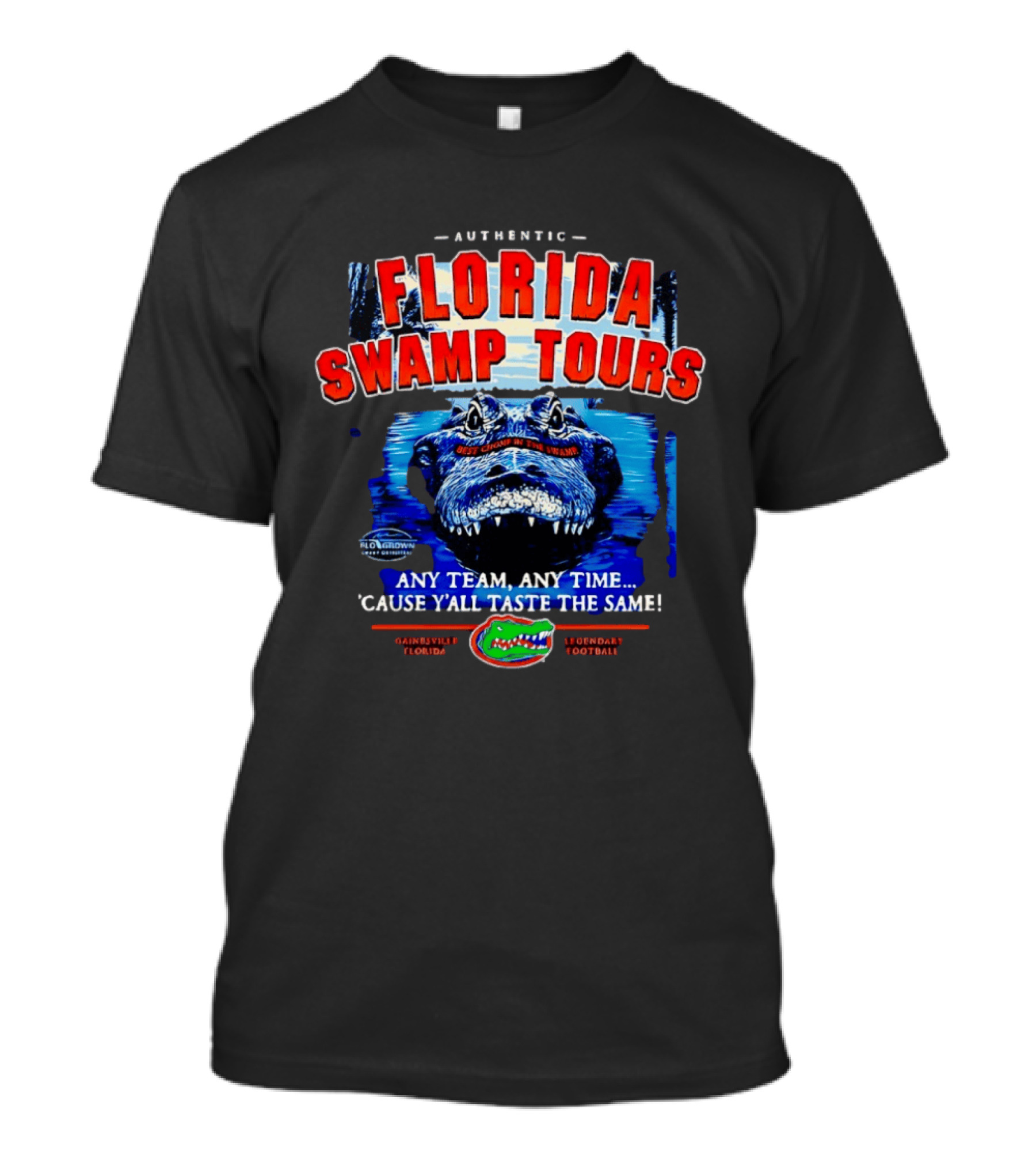Authentic Florida Swamp Tours Alligator Gainesville Football T-Shirt