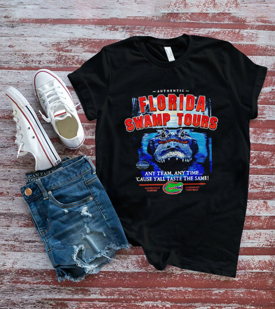 Authentic Florida Swamp Tours Alligator Gainesville Football T-Shirt