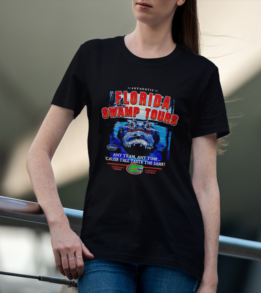 Authentic Florida Swamp Tours Alligator Gainesville Football T-Shirt