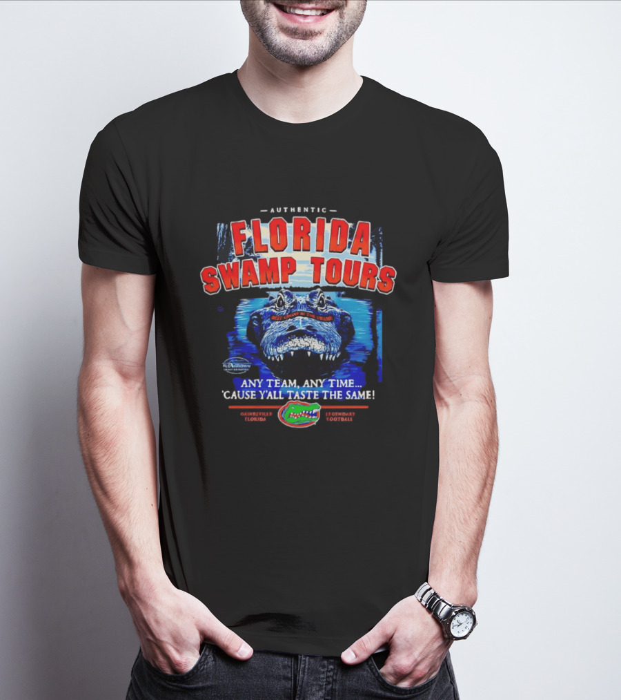 Authentic Florida Swamp Tours Alligator Gainesville Football T-Shirt