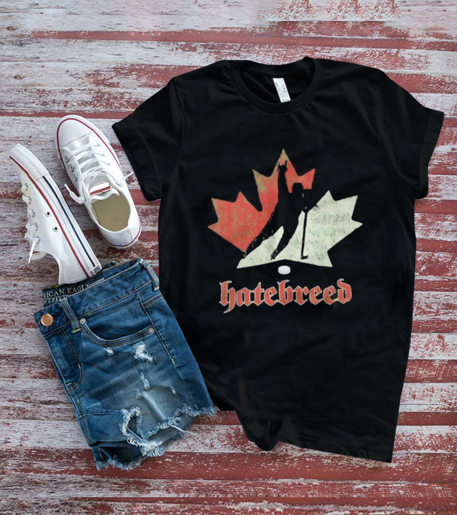Maple Leaf Hockey Player Hatebreed T-Shirt