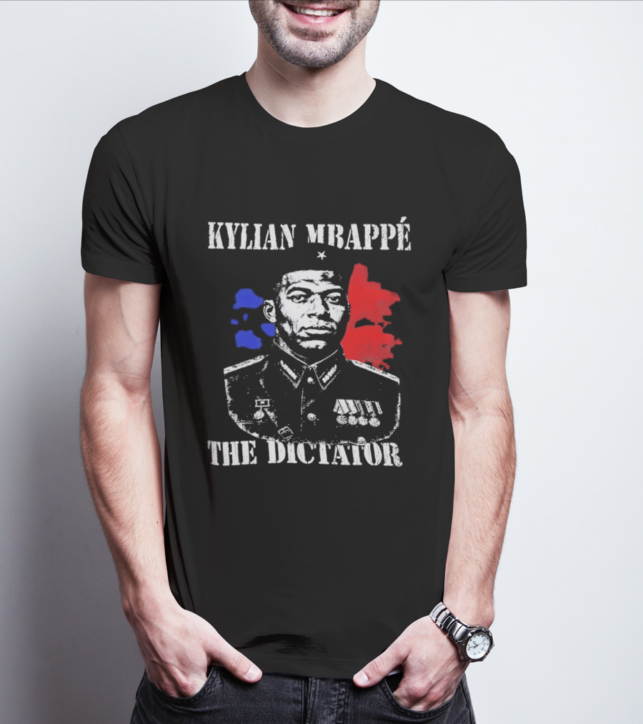 Kylian Mbappé The Dictator Military Uniform Meme Tricolor T-Shirt