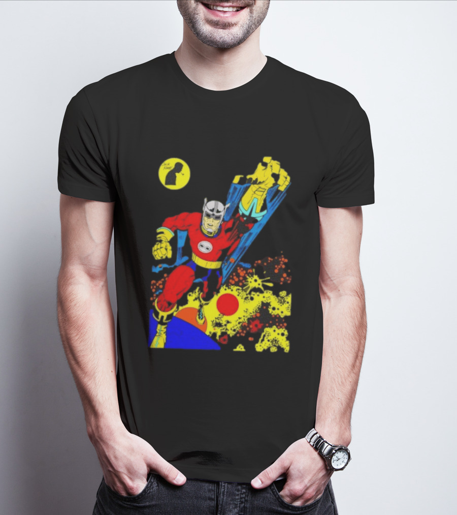 Jack Kirby Galactic Superhero Comic Book Dynamic Action T-Shirt