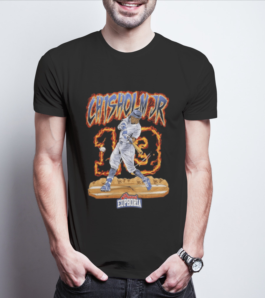 CHISHOLM JR 13 Baseball Swing Planet Euphoria T-Shirt