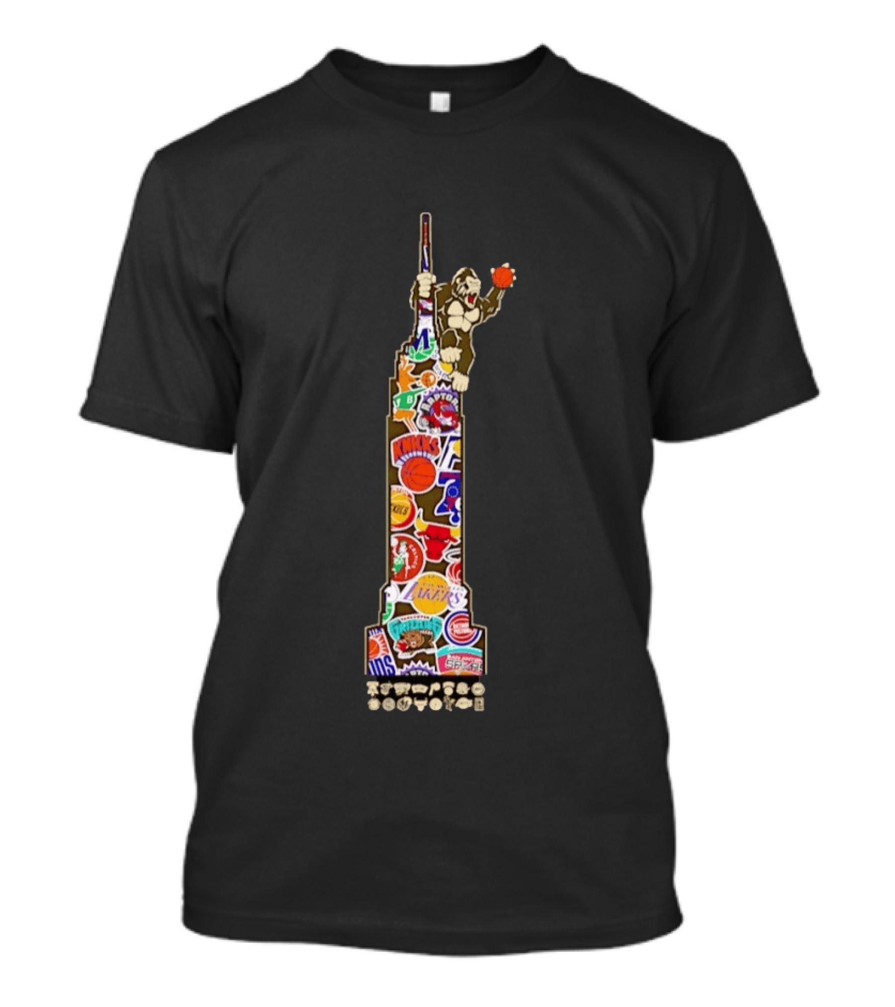 New York Knicks King K Basketball Team Logos Tower T-Shirt