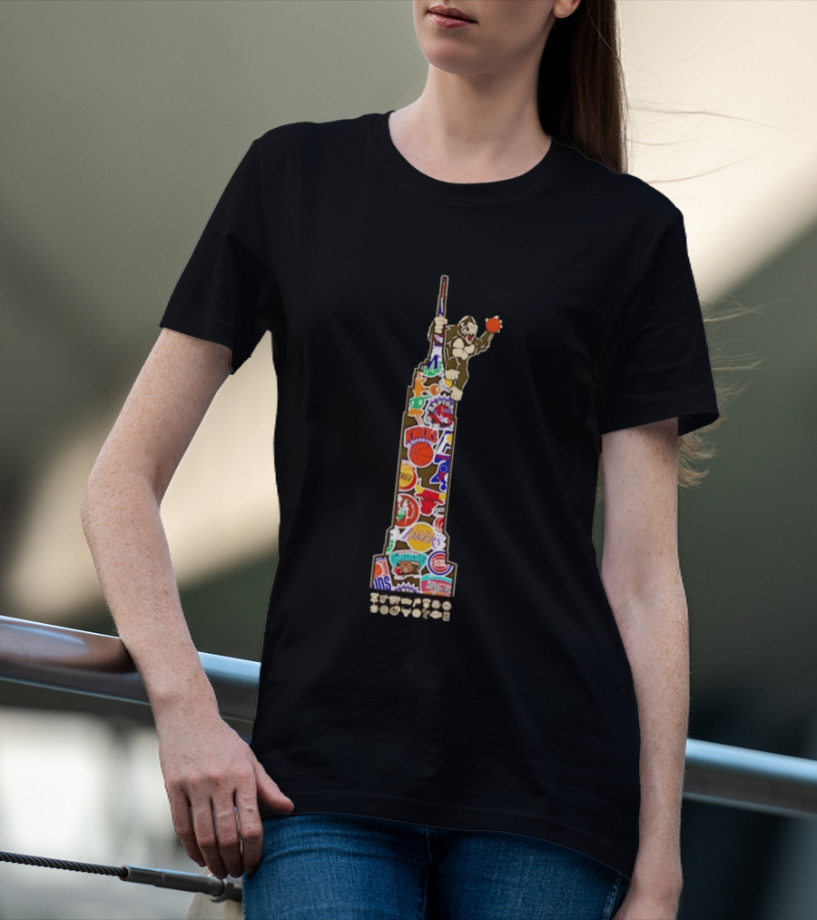 New York Knicks King K Basketball Team Logos Tower T-Shirt