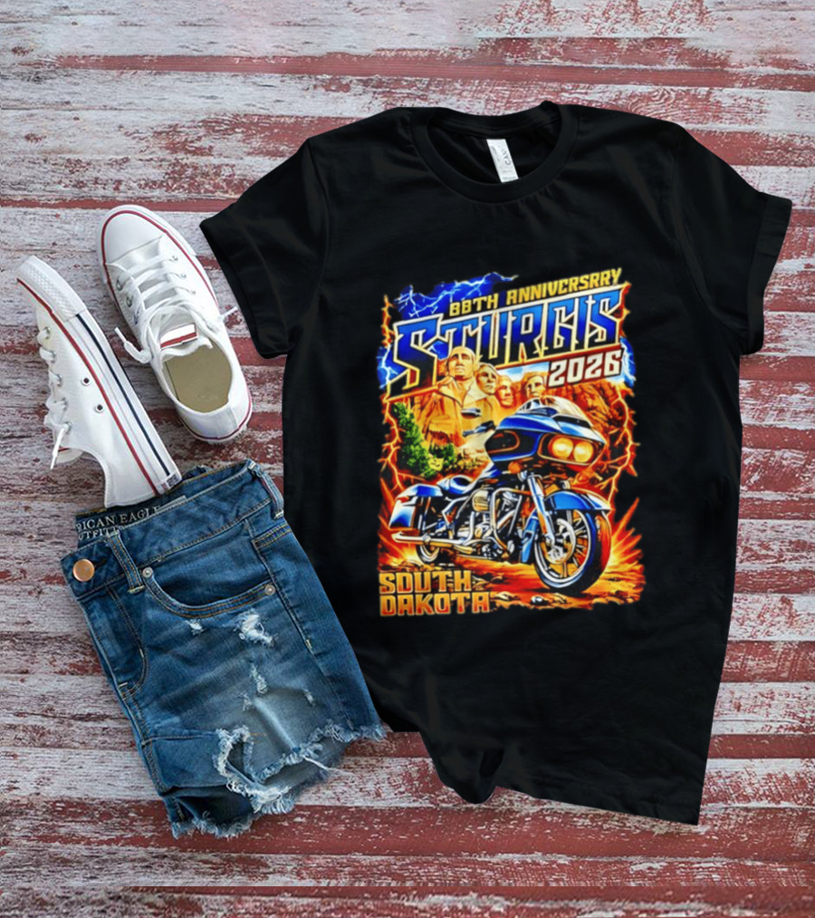 88th Anniversary Sturgis 2026 South Dakota Motorcycle Mount Rushmore T-Shirt