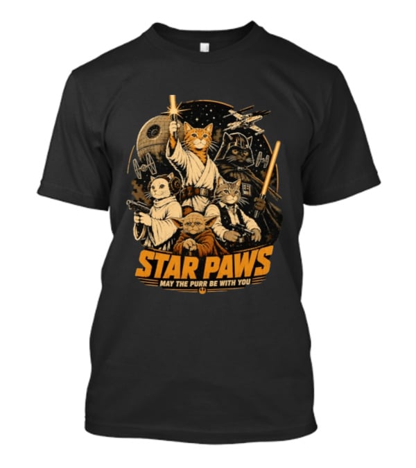 Star Paws May The Purr Be With You Cat Jedi Warriors Star Wars T-Shirt