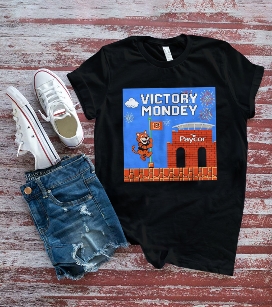 Cincinnati Bengals Victory Mondey Pixel Art Tiger Paycor Stadium Celebration T-Shirt