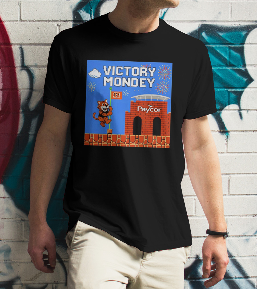 Cincinnati Bengals Victory Mondey Pixel Art Tiger Paycor Stadium Celebration T-Shirt