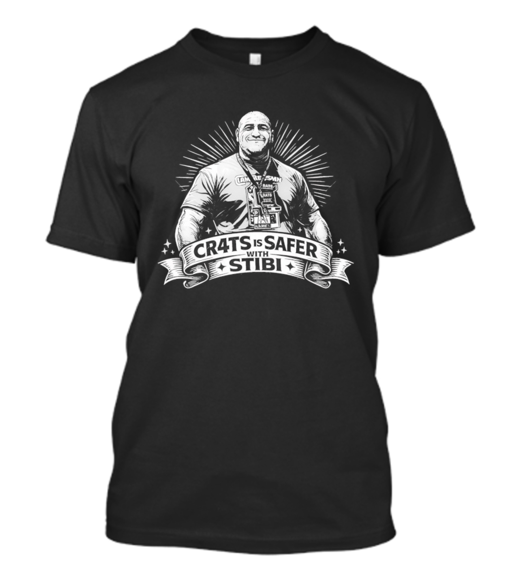 Cr4ts Is Safer With Stibi Declared By Central Figure With Radiant T-Shirt