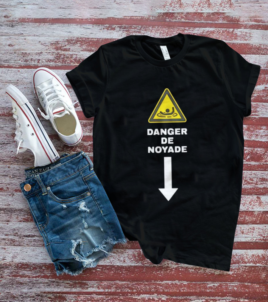 Danger De Noyade Drowning Hazard Triangle Warning T-Shirt