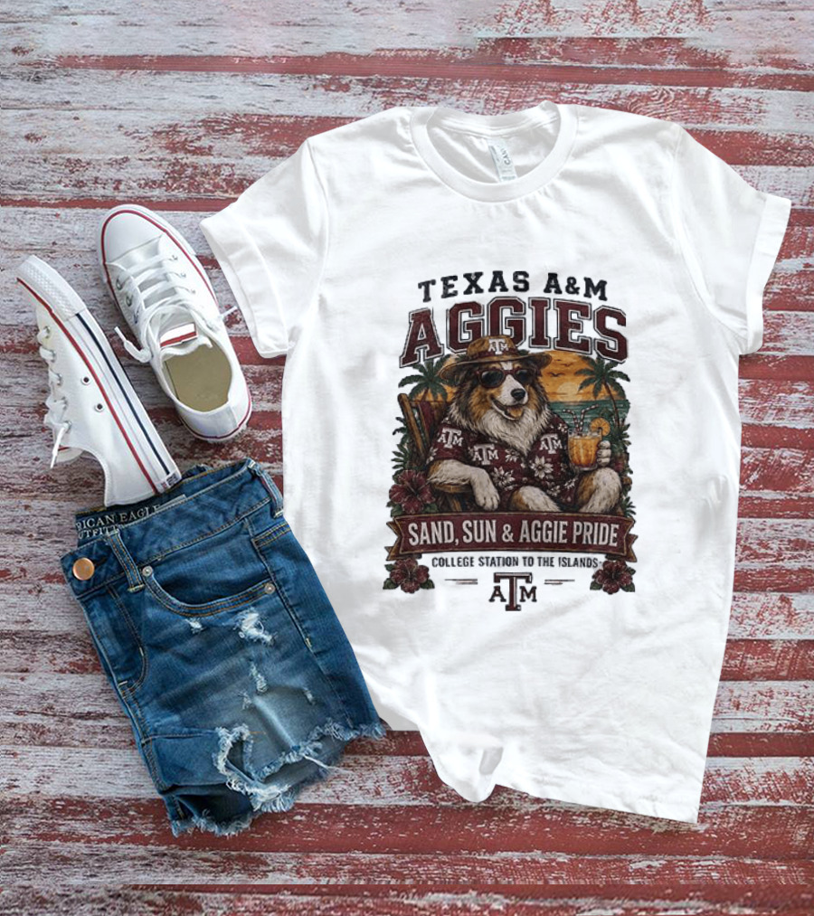 Texas A&M Aggies Sand Sun Aggie Pride College Station To The Islands T-Shirt