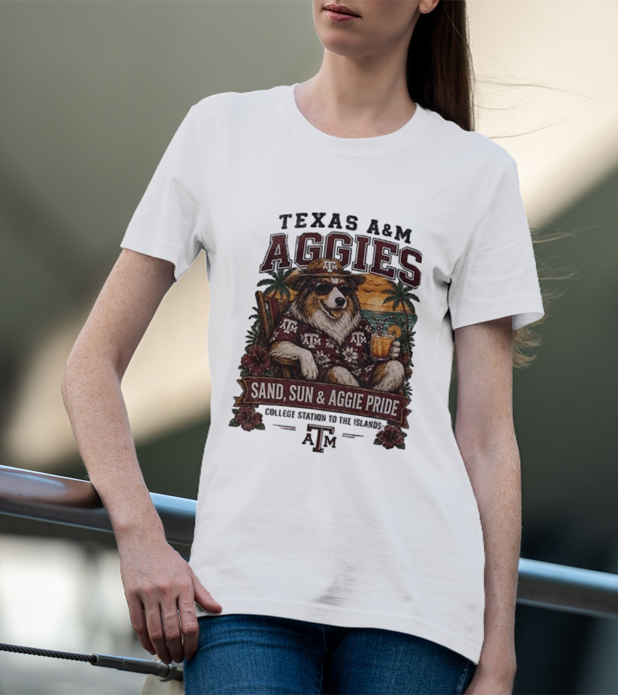 Texas A&M Aggies Sand Sun Aggie Pride College Station To The Islands T-Shirt