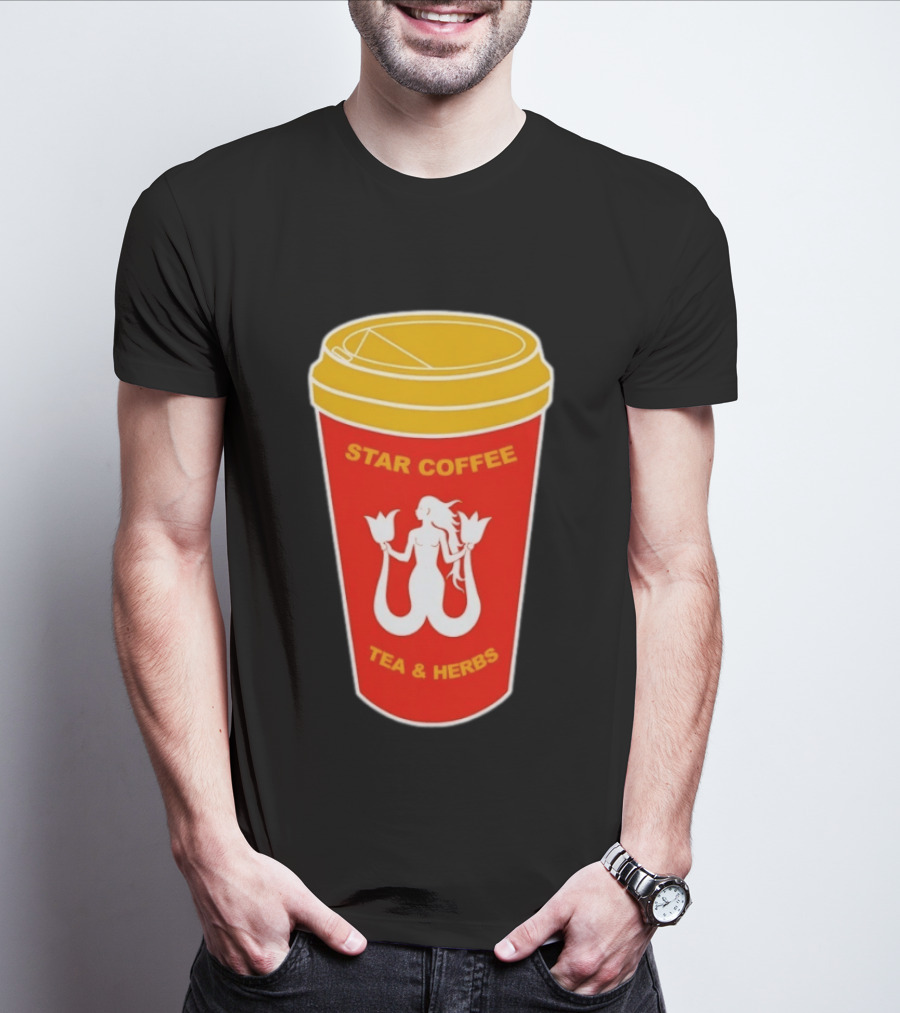 Star Coffee Tea & Herbs Mermaid Cup T-Shirt