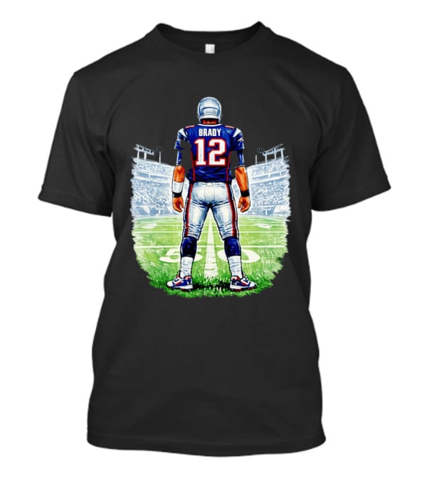 Brady 12 New England Patriots Football Stadium Back View T-Shirt