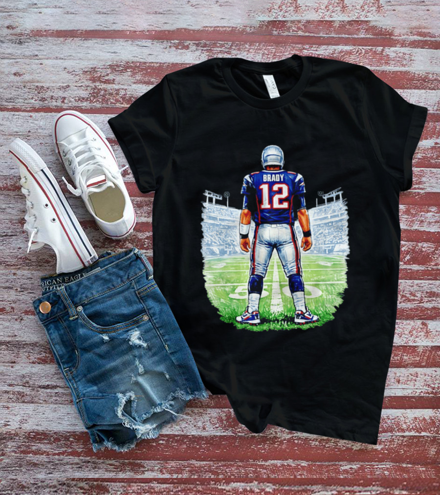 Brady 12 New England Patriots Football Stadium Back View T-Shirt