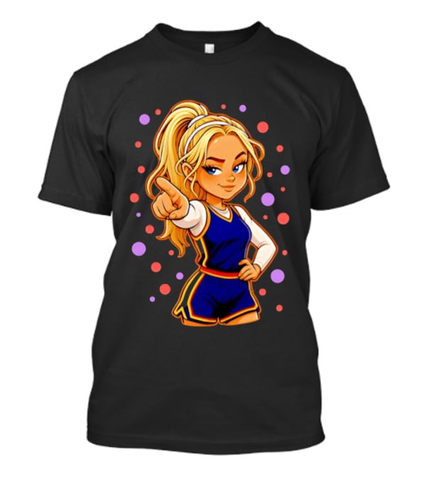 Chibi Sophie Cunningham Pointing In Basketball Uniform With Ponytail T-Shirt