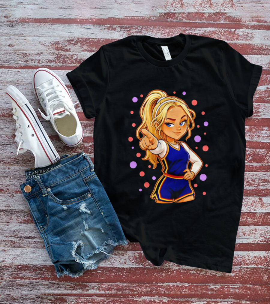 Chibi Sophie Cunningham Pointing In Basketball Uniform With Ponytail T-Shirt