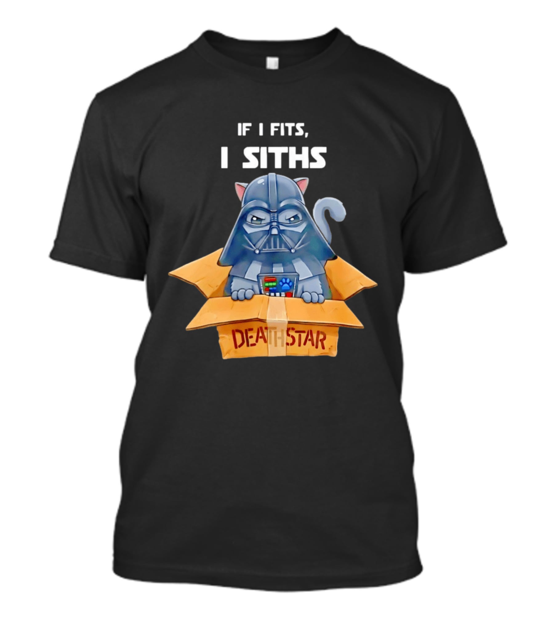 If I Fits I Siths Darth Vader Cat In Death Star Box T-Shirt