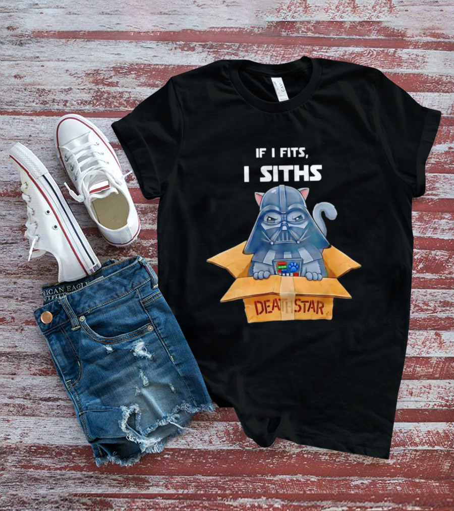 If I Fits I Siths Darth Vader Cat In Death Star Box T-Shirt