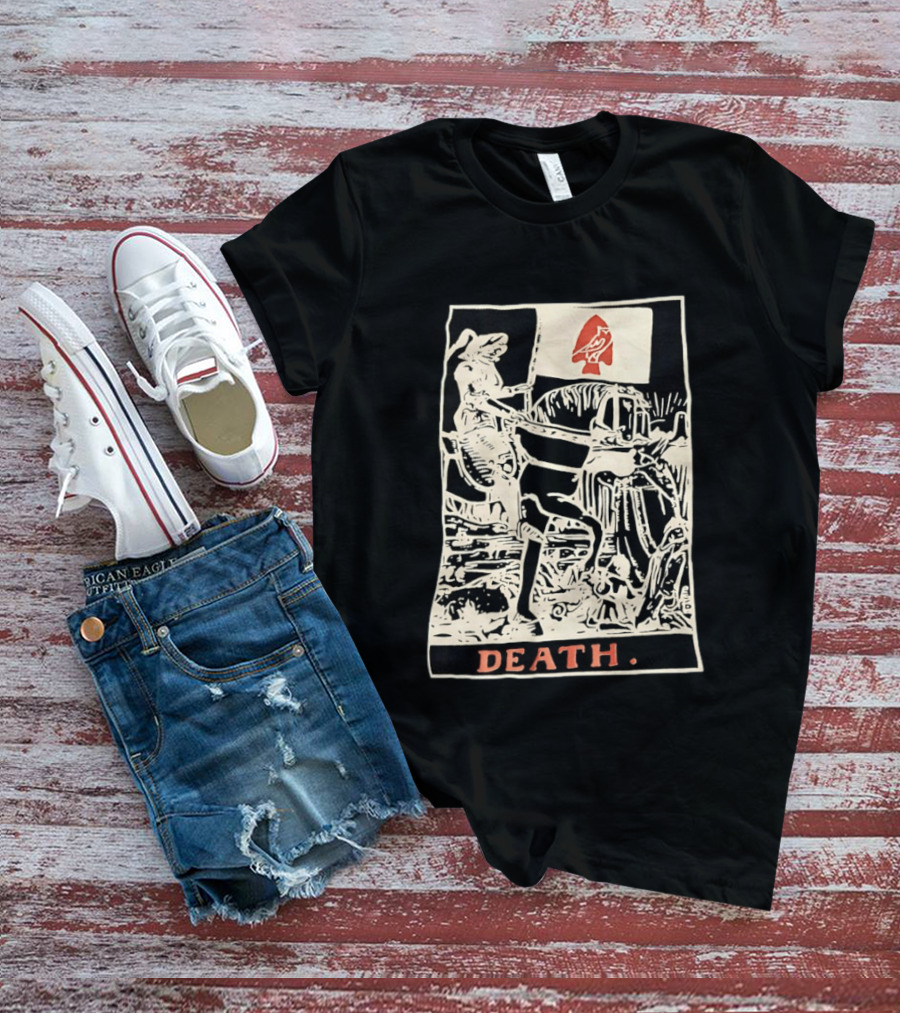Death Tarot Card Knight Arrowhead Symbol Flag T-Shirt