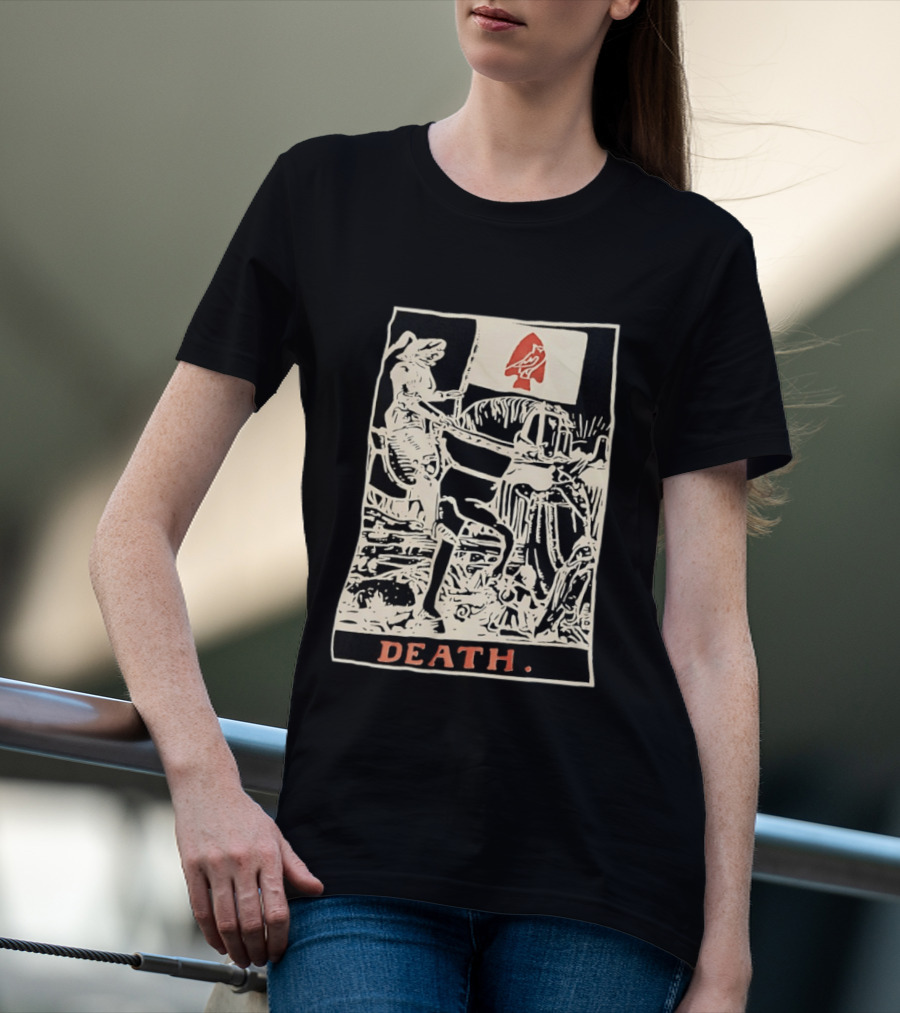 Death Tarot Card Knight Arrowhead Symbol Flag T-Shirt