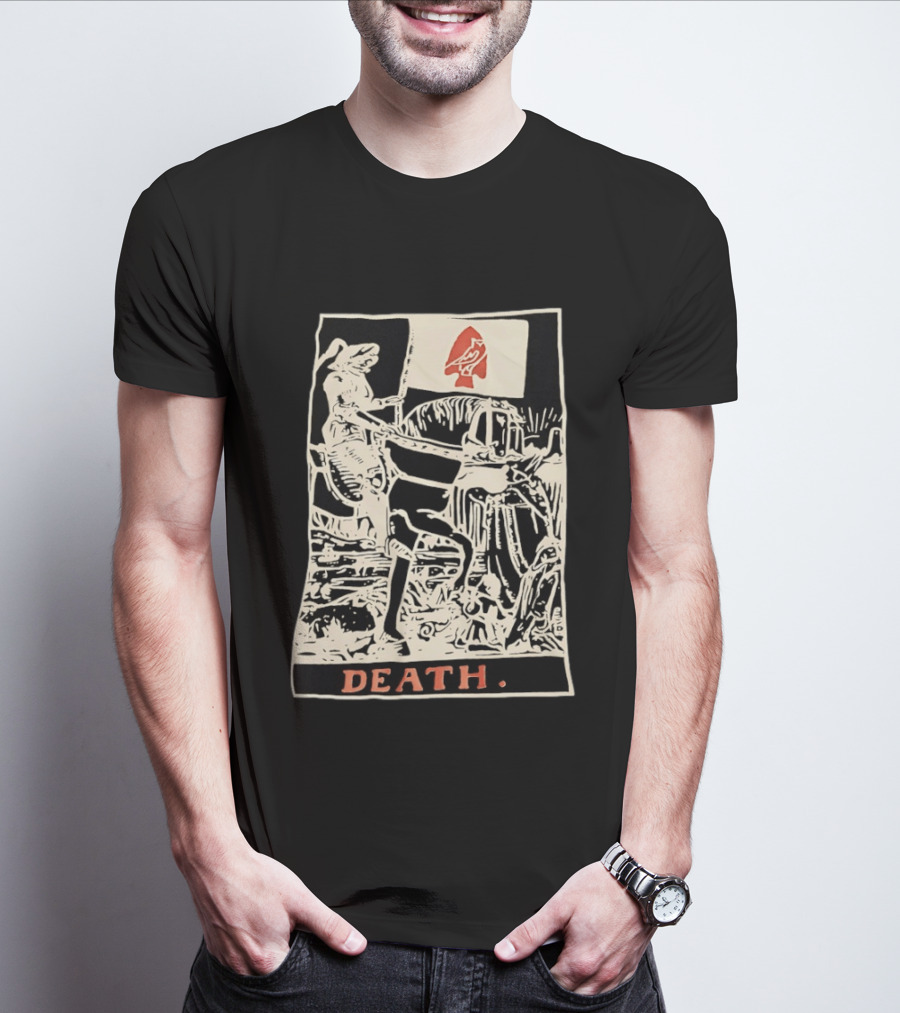 Death Tarot Card Knight Arrowhead Symbol Flag T-Shirt