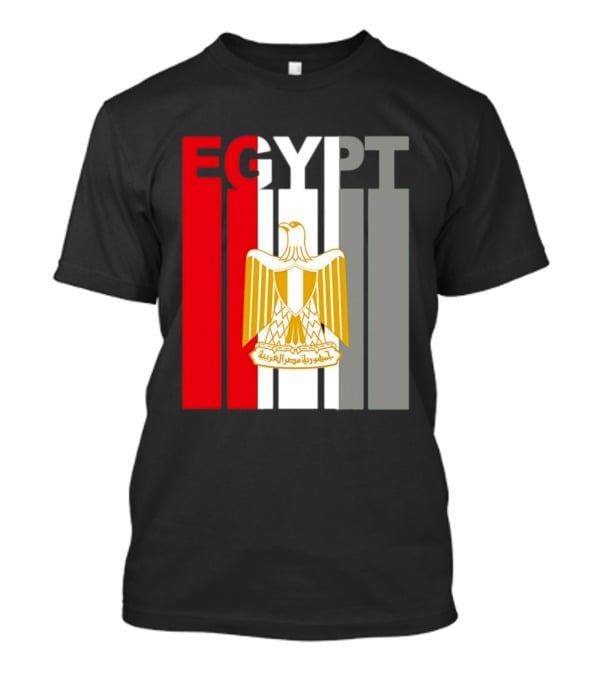 Egypt Flag Colors With Eagle Coat Of Arms T-Shirt