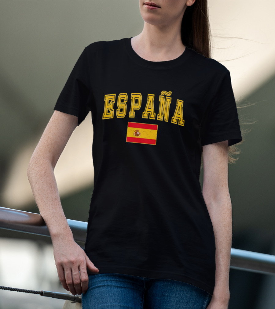 España Text With Spain Flag T-Shirt